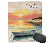 Mouse Mat 240 x 200mm, Gaming Mouse Pad Ship Seagull Small Mousepad Portable Non-Slip Base Washable Compact Mousemat, Lycra Surface Keyboard Mats home Office Accessories Office Decor for Wome F-100
