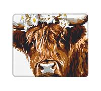 Mouse Mat 250 x 200mm, Gaming Mouse Pad Animals Highland Cattle Small Mousepad Portable Non-Slip Base Washable Compact Mousemat, Keyboard Mats home Office Accessories Office Decor for Wome F-199