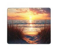 Mouse Mat 250 x 200mm, Gaming Mouse Pad Beach Reed Small Mousepad Portable Non-Slip Base Washable Compact Mousemat, Lycra Surface Keyboard Mats home Office Accessories Office Decor for Wome F-771