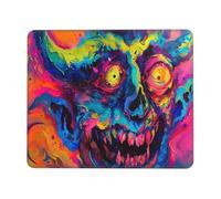 Mouse Mat 250 x 200mm, Gaming Mouse Pad Demon Small Mousepad Portable Non-Slip Base Washable Compact Mousemat, Lycra Surface Keyboard Mats home Office Accessories Office Decor for Wome F-239