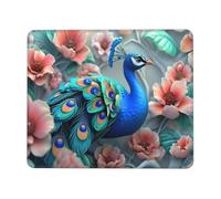 Mouse Mat 250 x 200mm, Gaming Mouse Pad Flower Peacock Small Mousepad Portable Non-Slip Base Washable Compact Mousemat, Lycra Surface Keyboard Mats home Office Accessories Office Decor for Wome F-363