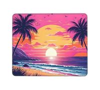 Mouse Mat 250 x 200mm, Gaming Mouse Pad Sunset Beach Small Mousepad Portable Non-Slip Base Washable Compact Mousemat, Lycra Surface Keyboard Mats home Office Accessories Office Decor for Wome F-897