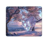 Mouse Mat 250 x 200mm, Gaming Mouse Pad The Heart Small Mousepad Portable Non-Slip Base Washable Compact Mousemat, Lycra Surface Keyboard Mats home Office Accessories Office Decor for Wome F-943