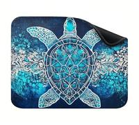Mouse Mat 250x210x3mm, Small Mouse Pad, with Non-Slip Rubber Base, Gaming Accessories Smooth Surface for Precise Control, Washable, Durable Stitched Edges Design, for Home, Office Blue Turtle X-z-4536