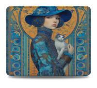 Mouse Mat 260 x 210 x 3 mm Gaming Mouse Pad, Non-Slip Rubber Base, Waterproof Surface Mousepad, Stitched Edges, Compatible with Laser and Optical Mice, Cartoon Desk Mat, Gifts for Man Beauty 0d-524