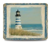 Mouse Mat 260 x 210 x 3 mm Gaming Mouse Pad, Non-Slip Rubber Base, Waterproof Surface Mousepad, Stitched Edges, Compatible with Laser and Optical Mice, Lighthouse Desk Mat, Gifts for Man Retro 0d-133