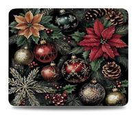 Mouse Mat 260 x 210 x 3 mm Gaming Mouse Pad, Non-Slip Rubber Base, Waterproof Surface Mousepad, Stitched Edges, Compatible with Laser and Optical Mice, Christmas Desk Mat, Gifts for Man Plant 0d-892