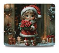 Mouse Mat 260 x 210 x 3 mm Gaming Mouse Pad, Non-Slip Rubber Base, Waterproof Surface Mousepad, Stitched Edges, Compatible with Laser and Optical Mice, Christmas Desk Mat, Gifts for Man Cute 0d-887