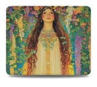 Mouse Mat 260 x 210 x 3 mm Gaming Mouse Pad, Non-Slip Rubber Base, Waterproof Surface Mousepad, Stitched Edges, Compatible with Laser and Optical Mice, Beauty Desk Mat, Gifts for Man Grace 0d-753