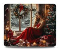 Mouse Mat 260 x 210 x 3 mm Gaming Mouse Pad, Non-Slip Rubber Base, Waterproof Surface Mousepad, Stitched Edges, Compatible with Laser and Optical Mice, Beauty Desk Mat, Gifts for Man Christmas 0d-751