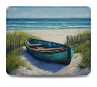 Mouse Mat 260 x 210 x 3 mm Gaming Mouse Pad, Non-Slip Rubber Base, Waterproof Surface Mousepad, Stitched Edges, Compatible with Laser and Optical Mice, Boat Desk Mat, Gifts for Man Beach 0d-119