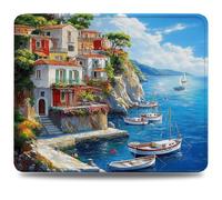 Mouse Mat 260 x 210 x 3 mm Gaming Mouse Pad, Non-Slip Rubber Base, Waterproof Surface Mousepad, Stitched Edges, Compatible with Laser and Optical Mice, Boat Desk Mat, Gifts for Man House 0d-118