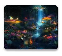 Mouse Mat 260 x 210 x 3mm, Gaming Mouse Pad Mushroom, Optimised for Gaming Sensors, Moderate Surface Friction, Improved Precision and Speed, Mousepad with Stitched Edge for PC, Laptop, Fall c0-682