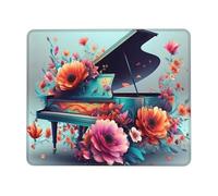 Mouse Mat 270 x 220mm, Gaming Mouse Pad Beautiful Piano Small Mousepad Portable Non-Slip Base Washable Compact Mousemat, Lycra Surface Keyboard Mats home Office Accessories Office Decor for Wome F574