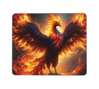 Mouse Mat 270 x 220mm, Gaming Mouse Pad Fire Phoenix Small Mousepad Portable Non-Slip Base Washable Compact Mousemat, Lycra Surface Keyboard Mats home Office Accessories Office Decor for Wome F-390