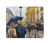 Mouse Mat 270 x 220mm, Gaming Mouse Pad Street View Couple Small Mousepad Portable Non-Slip Base Washable Compact Mousemat, Keyboard Mats home Office Accessories Office Decor for Wome F-418