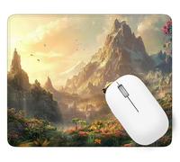 Mouse Mat 290 x 240 x 3 mm Gaming Mouse Pad Mountain Keyboard Mat Waterproof with Non-Slip Rubber Base, Mousemat with Stitched Edges, Bear Mousepad for Christmas Decor, Laptop, Office, Home p1j-878