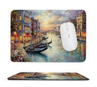 Mouse Mat 290 x 240mm, Gaming Mouse Pad The Great Wall Of Venice Small Mousepad Portable Non-Slip Base Washable Compact Mousemat, Lycra Surface Keyboard Mats home Office Accessories Office Decor F-814
