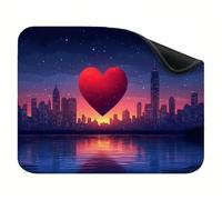 Mouse Mat 290x240x3mm, Small Mouse Pad, with Non-Slip Rubber Base, Gaming Accessories Smooth Surface for Precise Control, Washable, Durable Stitched Edges Design, for Home, Office Love City X-z-1193