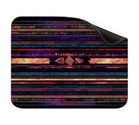 Mouse Mat 290x240x3mm, Small Mouse Pad, with Non-Slip Rubber Base, Gaming Accessories Smooth Surface for Precise Control, Washable, Durable Stitched Edges Design, Home, Office Purple Stripe X-z-4273