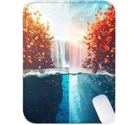 Mouse Mat 29x24 cm Small Desk Mat Maple Leaf Gaming Mouse Pad, Waterproof Washable Surface, Portable, Stitched Edges Mousepad, Desk Pad with Non-Slip Rubber Base, Office Accessories (Autumn) J2-952