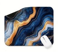 Mouse Mat 300 x 250 x 3 mm Blue Abstract(4) Mouse Pad, Soft Smooth Surface, Non-Slip Rubber Base Waterproo Mousepad, Waterproof Surface, Precision Stitched Edges for Desk, Home, Gifts for Men t0s-256