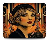 Mouse Mat 300 x 250 x 3 mm Gaming Mouse Pad, Non-Slip Rubber Base, Waterproof Surface Mousepad, Stitched Edges, Compatible with Laser and Optical Mice, Woman Desk Mat, Gifts for Man Grace 0d-840