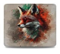 Mouse Mat 300 x 250 x 3 mm Gaming Mouse Pad, Non-Slip Rubber Base, Waterproof Surface Mousepad, Stitched Edges, Compatible with Laser and Optical Mice, Brown Desk Mat for Office and Home, Fox 0d-82