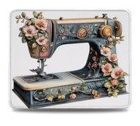 Mouse Mat 300 x 250 x 3 mm Gaming Mouse Pad, Non-Slip Rubber Base, Waterproof Surface Mousepad, Stitched Edges, Compatible with Laser and Optical Mice, Sewing Machine Gifts for Man Flower 0d-178