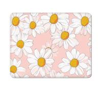 mouse mat 300 x 250 x 3 mm Gaming Mouse Pad with Non-Slip Rubber Base and Smooth Surface, Portable, Compatible with Laser and Optical Mice, Mouse Pad for Home Office Work, Daisy & Yellow XS#379