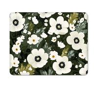 mouse mat 300 x 250 x 3 mm Gaming Mouse Pad with Non-Slip Rubber Base and Smooth Surface, Portable, Compatible with Laser and Optical Mice, Mouse Pad for Home Office Work, Green & Flower XS#905