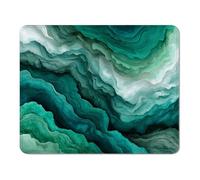 mouse mat 300 x 250 x 3 mm Gaming Mouse Pad with Non-Slip Rubber Base and Smooth Surface, Portable, Compatible with Laser and Optical Mice, Mouse Pad for Home Office Work, Green & Abstract XS#791