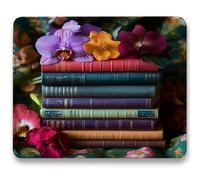 Mouse Mat 300 x 250 x 3mm, Gaming Mouse Pad Flower, Optimised for Gaming Sensors, Moderate Surface Friction, Improved Precision and Speed, Mousepad with Stitched Edge for PC, Laptop, Book c0-425