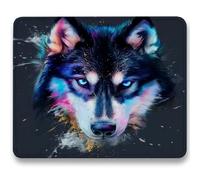 Mouse Mat 300 x 250 x 3mm, Gaming Mouse Pad Grey, Optimised for Gaming Sensors, Moderate Surface Friction, Improved Precision and Speed, Mousepad with Stitched Edge for Computers, Laptop, Wolf c0-456