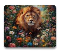 Mouse Mat 300 x 250 x 3mm, Gaming Mouse Pad Lion, Optimised for Gaming Sensors, Moderate Surface Friction, Improved Precision and Speed, Mousepad with Stitched Edge for PC, Laptop, Forest c0-724