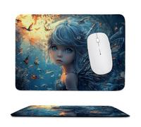 Mouse Mat 300 x 250mm, Gaming Mouse Pad Elf Small Mousepad Portable Non-Slip Base Washable Compact Mousemat, Lycra Surface Keyboard Mats home Office Accessories Office Decor for Wome F-475
