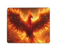 Mouse Mat 300 x 250mm, Gaming Mouse Pad Fire Phoenix Small Mousepad Portable Non-Slip Base Washable Compact Mousemat, Lycra Surface Keyboard Mats home Office Accessories Office Decor for Wome F-391