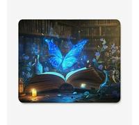 Mouse Mat 300x250mm Gaming Mouse Pad, Book Design Mousepad with Ultra-Smooth Surface, Anti-Slip Rubber Base & Spill-Resistant, Aesthetic Mouse Pads for Computer,Gamers & Work (Butterfly) W-O4858