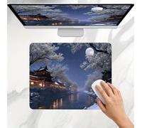 Mouse Mat 300x250x3mm, Gaming Mouse Pad, Non-Slip Rubber Base, Soft Smooth Surface, Fast and Accurate Control, Small and Portable, Durable Stitched Edges Mousepad for Home Office Tree Palace j0j-250