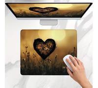 Mouse Mat 300x250x3mm, Gaming Mouse Pad, Non-Slip Rubber Base, Soft Smooth Surface, Fast and Accurate Control, Small and Portable, Durable Stitched Edges Mousepad for Home Office Black Love j0j-206