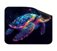 Mouse Mat 300x250x3mm, Small Mouse Pad, with Non-Slip Rubber Base, Gaming Accessories Smooth Surface for Precise Control, Washable, Durable Stitched Edges Design, Home, Office Color Turtle X-z-7530