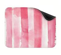 Mouse Mat 300x250x3mm, Small Mouse Pad, with Non-Slip Rubber Base, Gaming Accessories Smooth Surface for Precise Control, Washable, Durable Stitched Edges Design, for Home, Office Pink Stripe X-z-4120