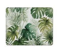 mouse mat 320 x 260 x 3 mm Gaming Mouse Pad with Non-Slip Rubber Base and Smooth Surface, Portable, Compatible with Laser and Optical Mice, Mouse Pad for Home Office Work, Leaves & Green XS#679