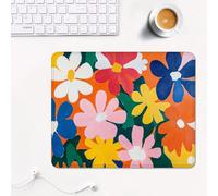 mouse mat 320 x 260 x 3 mm Gaming Mouse Pad with Non-Slip Rubber Base and Smooth Surface, Portable, Compatible with Laser and Optical Mice, Mouse Pad for Home Office Work, Orange & Yellow XS#171