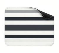 Mouse Mat 320x260x3mm, Small Mouse Pad, with Non-Slip Rubber Base, Gaming Accessories Smooth Surface for Precise Control, Washable, Durable Stitched Edges Design, Home, Office Black Stripe X-z-4187