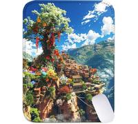 Mouse Mat 32x26 cm Small Desk Mat Green Gaming Mouse Pad, Waterproof Washable Surface, Portable, Stitched Edges Mousepad, Desk Pad with Non-Slip Rubber Base, Office Accessories, Gifts (Tree) J2-346