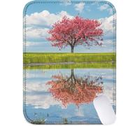 Mouse Mat 32x26 cm Small Desk Mat Green Gaming Mouse Pad, Waterproof Washable Surface, Portable, Stitched Edges Mousepad, Desk Pad with Non-Slip Rubber Base, Office Accessories, Gifts (Lawn) J2-248