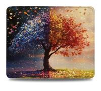Mouse Mat 340 x 280 x 3 mm Gaming Mouse Pad, Non-Slip Rubber Base, Waterproof Surface Mousepad, Stitched Edges, Compatible with Laser and Optical Mice, Four Seasons Tree Gifts for Man Dream 0d-908
