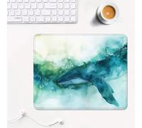 mouse mat 340 x 280 x 3 mm Gaming Mouse Pad with Non-Slip Rubber Base and Smooth Surface, Portable, Compatible with Laser and Optical Mice, Mouse Pad for Home Office Work, Blue-Green & Abstract XS#567