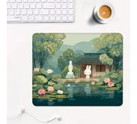mouse mat 340 x 280 x 3 mm Gaming Mouse Pad with Non-Slip Rubber Base and Smooth Surface, Portable, Compatible with Laser and Optical Mice, Mouse Pad for Home Office Work, Cabin & Rabbit XS#849